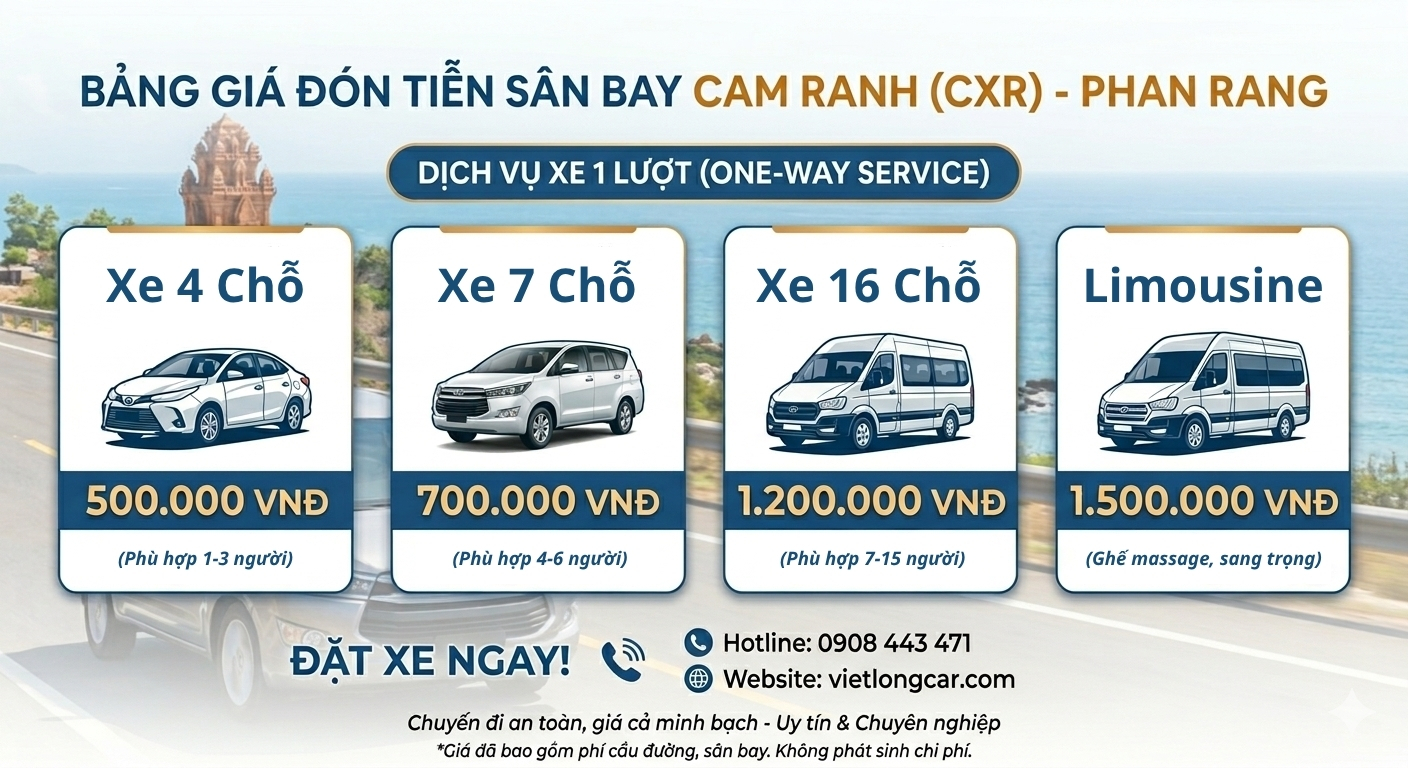 Giá Thuê Xe Limousine Sân Bay Cam Ranh Đi Ninh Thuận