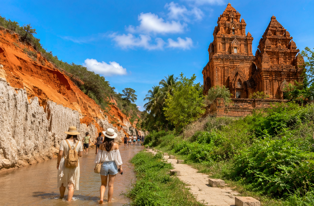 Suối Tiên và Tháp Poshanu trong lịch trình Mũi Né 2 ngày 1 đêm.